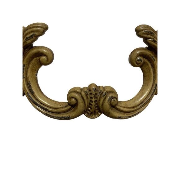 Vintage French Provincial Drawer Pull Painted Metal Curved - Picture 7 of 10